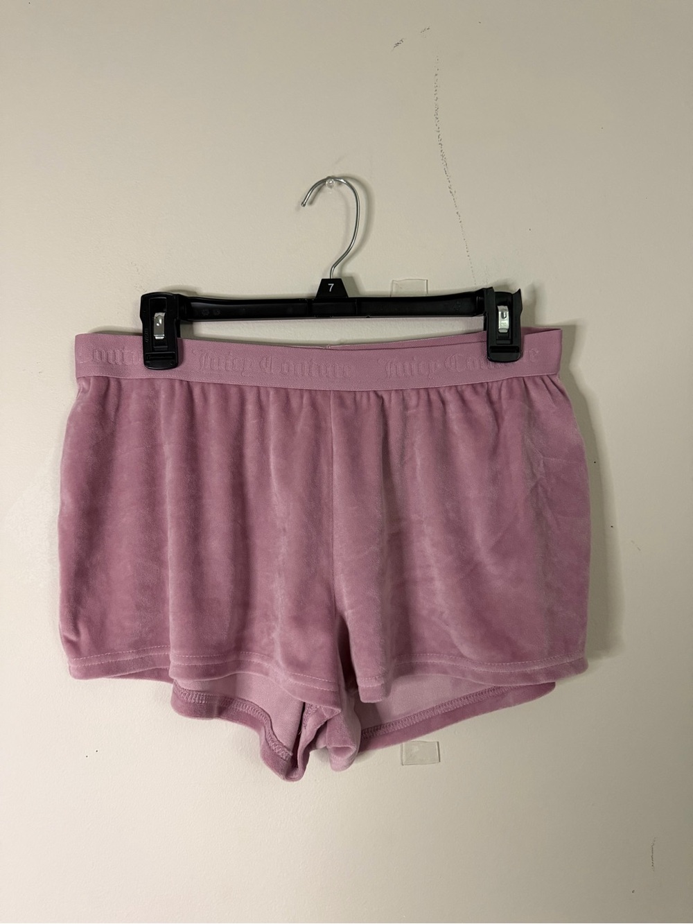 Juicy Couture Plush Velvet Lounge Shorts - Dusty Rose